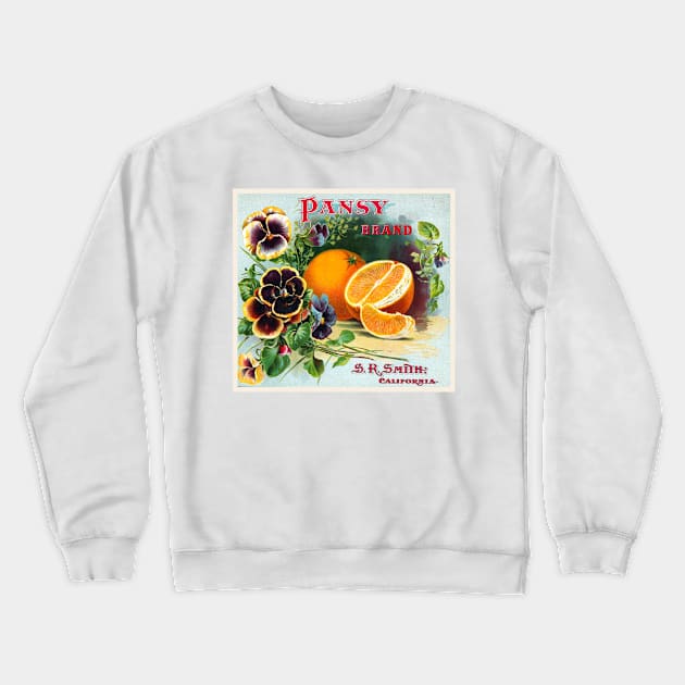 Pansy Brand crate label, 1885 - 1899 Crewneck Sweatshirt by WAITE-SMITH VINTAGE ART